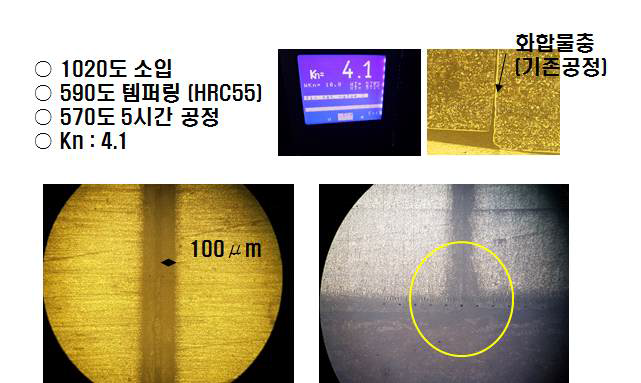 Kn 4.1로 제어한 SKD61강의 질화시료의 분석 사진
