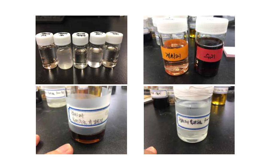 경화제의 분리 결과
