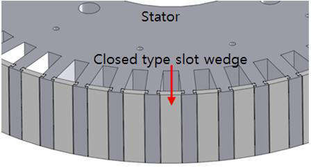 페쇄형 슬롯웻지 PMSG고정자 형상