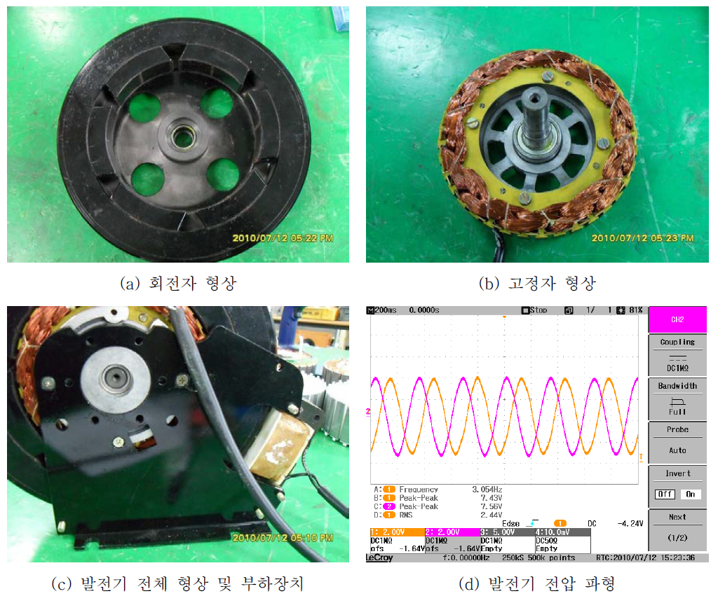 발전기 측정 및 각 부품 형상