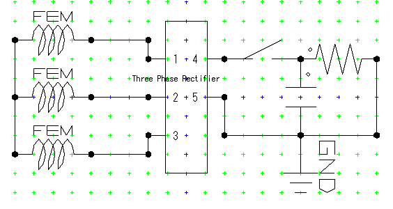 발전기 해석에 사용된 외부회로도