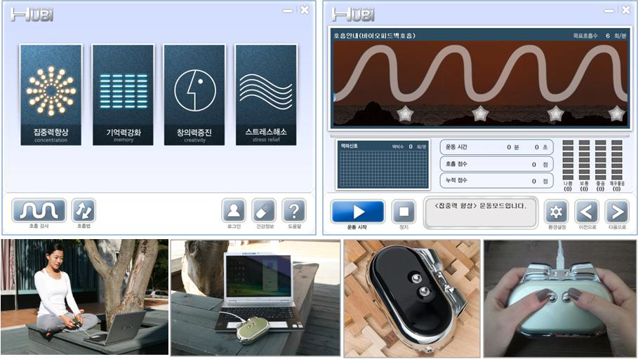 더힘스 社의 호흡 유도 방식의 명상호흡 시스템 ‘HUBI Brain’[18]