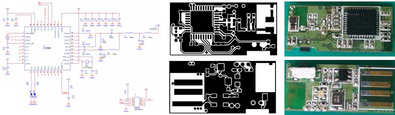 Bluetooth LE USB 동글 회로 Artwork 및 PCB 제작 결과