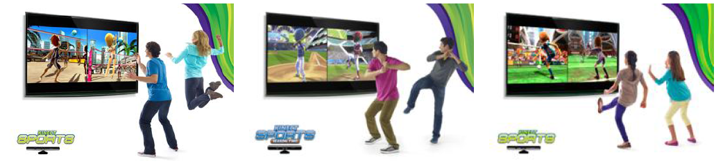 Kinect Sports - Volleyball, Baseball, Football의 실시 예[12]