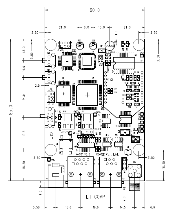 무선센서모듈의 PCB 보드규격