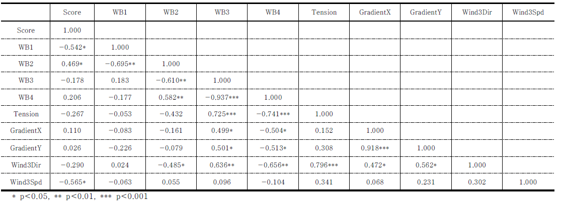 신정화의 상관분석