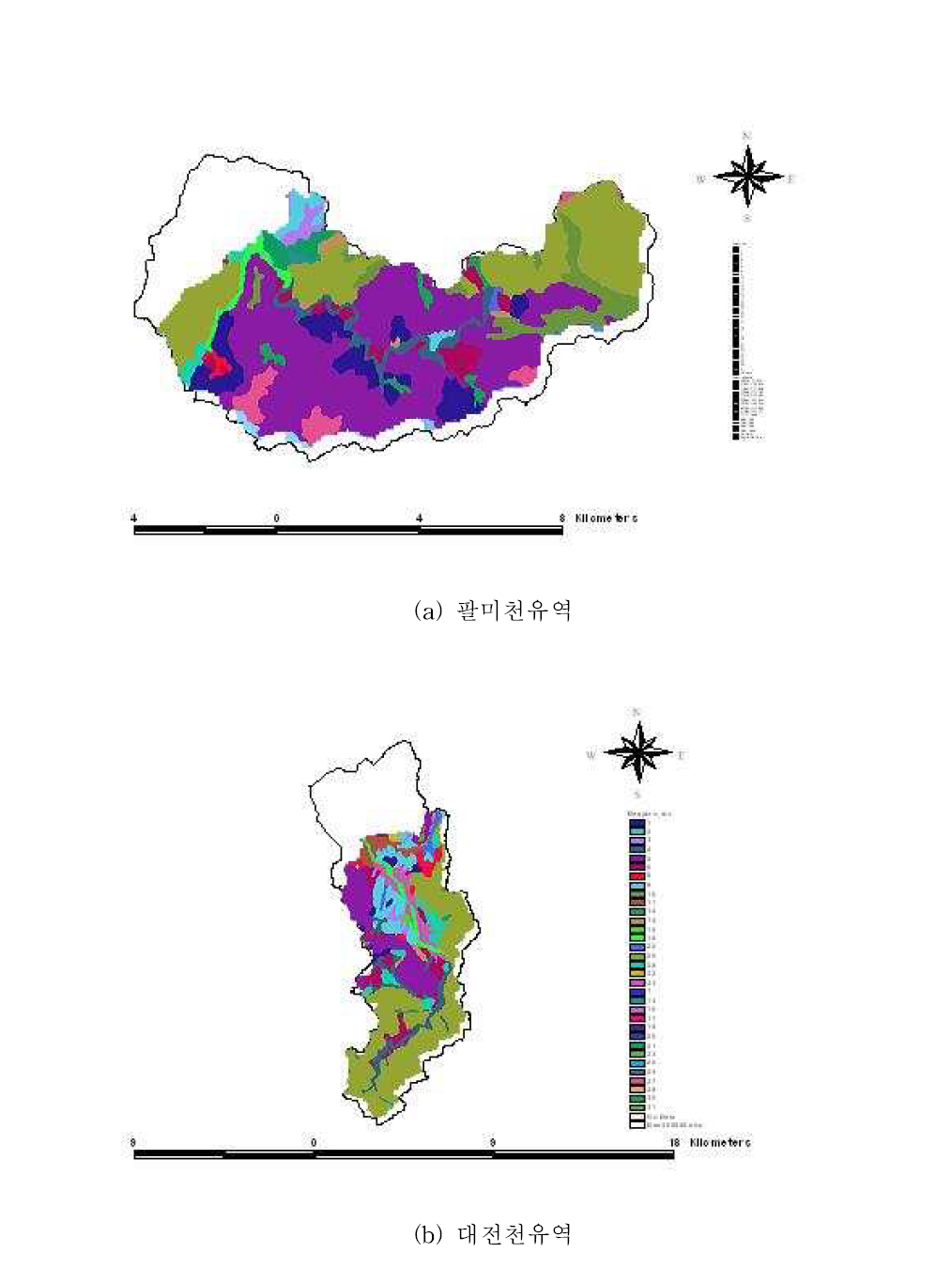 각 유역의 토양도