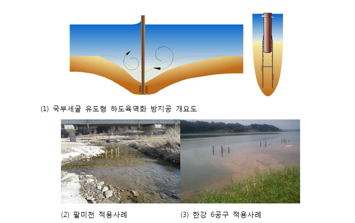 국부세굴 유도형 하도육역화 방지공