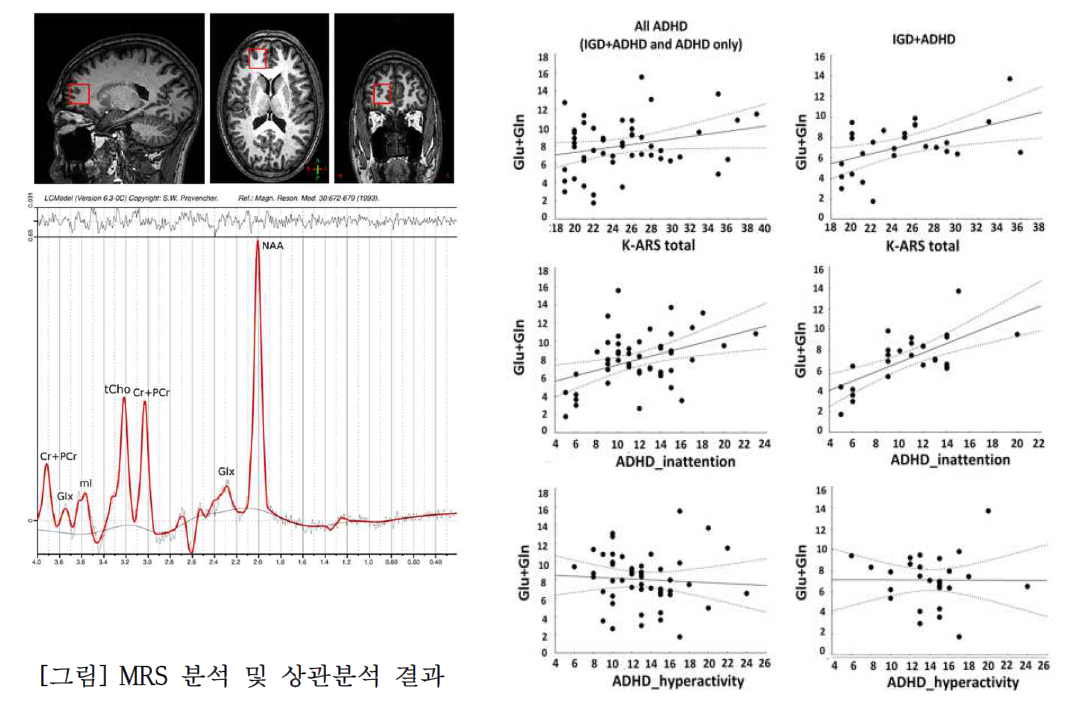 MRS 분석 및 상관분석 결과
