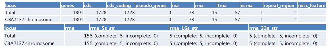 Pediococcus lolii CBA7137 유전체 해석 결과