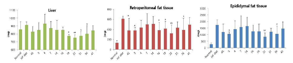 Probiotics후보 균주의 경구투여가 고지방식이 비만 유도 마우스의 지방 축적에 미치는 영향
