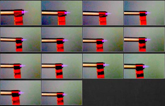 The plasma jet configuration with varying flow rate from 1.5 LPM to 8 LPM.