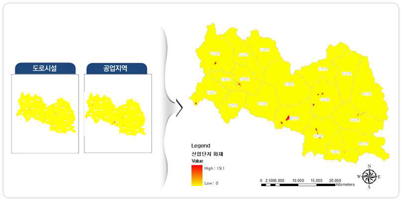 의성군 산업단지 화재 위험가중요인 및 위험목록지도