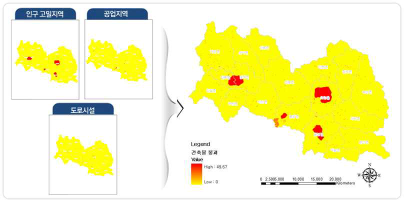 의성군 건축물붕괴 위험가중요인 및 위험목록지도