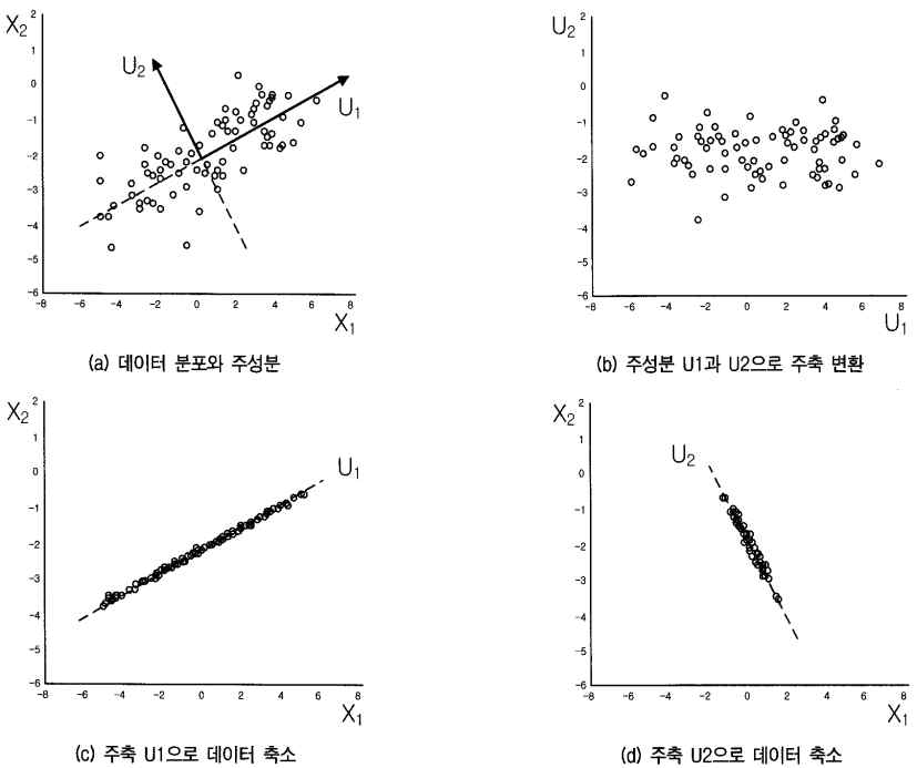 주성분분석의 개념을 표현한 예