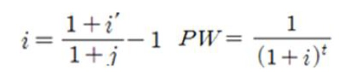 할인율(i) 과 현가지수(PW) 산출식