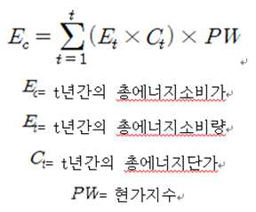 t년간 총 에너지 소비가 산출식