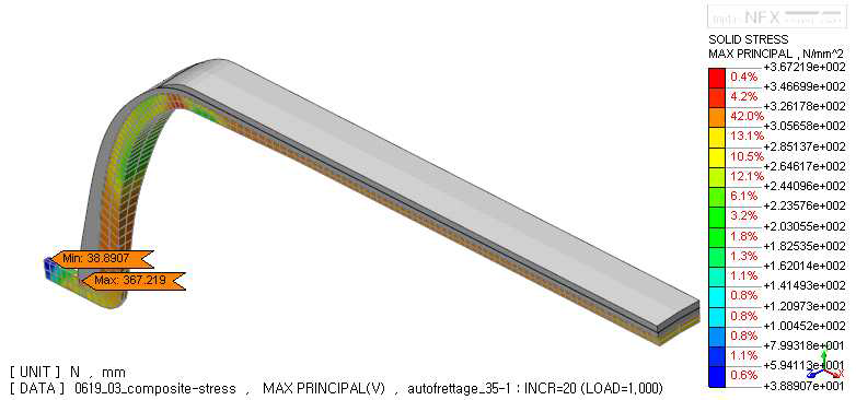 Maximum principal stress result of liner at autofrettage pressure