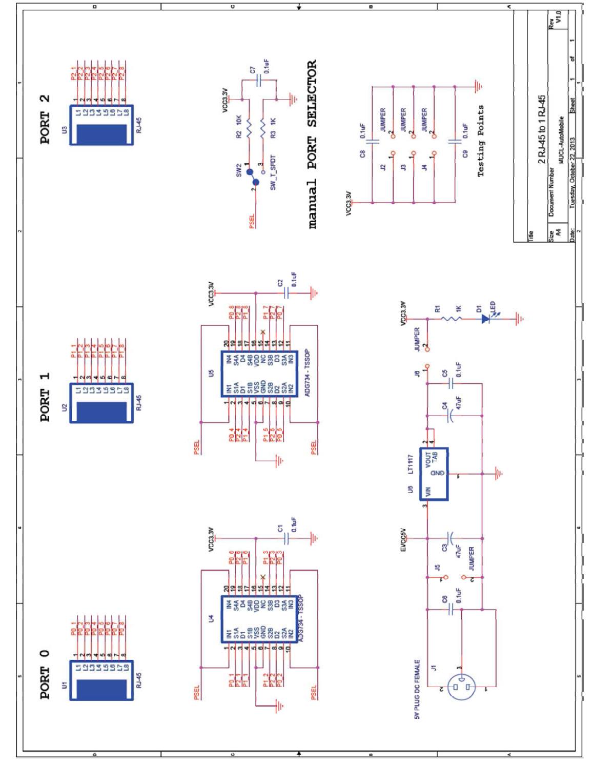 차량용으로 전환이 가능한지 여부를 알아보는 시험에서 사용한 시제품 Schematic