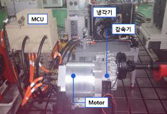 군수시제 모터/감속기 부체계시험 장면