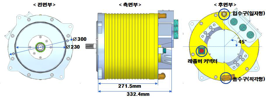 군수시제 전기 구동모터 외형도