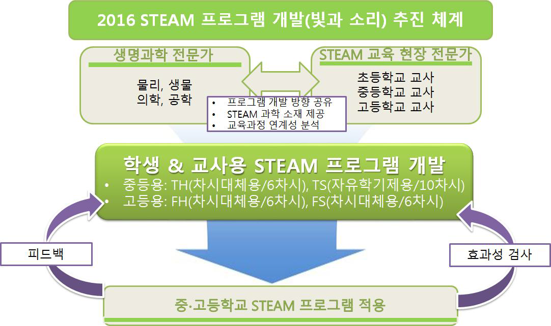 2016 STEAM 프로그램 개발(빛과 소리) 추진 체계