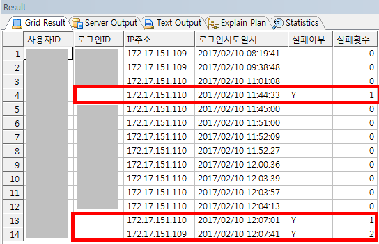 로그인 성공/실패 로그 기록