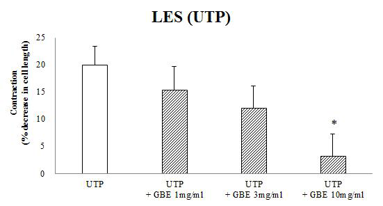 UTP에 의한 수축반응에 대한 인삼열매 추출물의 효과