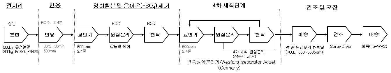 유단백질을 기질로 하는 Fe-WPS제조 Scheme