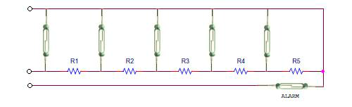 Circuit diagram of float type leed switch level sensor