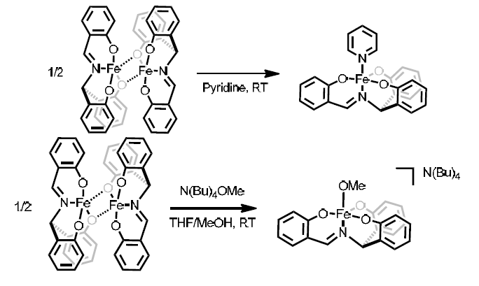 Synthesis of {(py)Fe-1a} and {(OMe)Fe-1a}N(Bu)4.