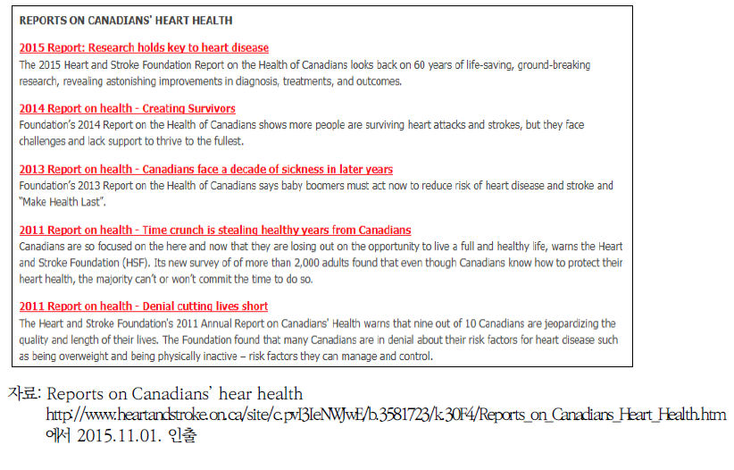캐나다 심장건강 백서