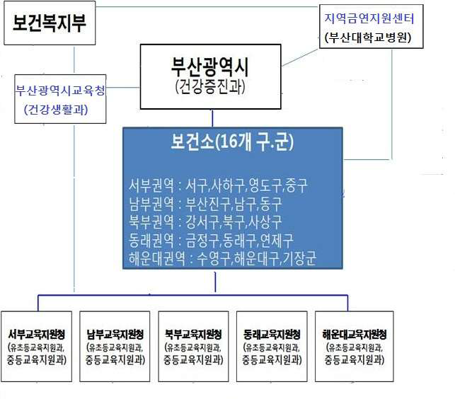 부산광역시 금연사업추진체계