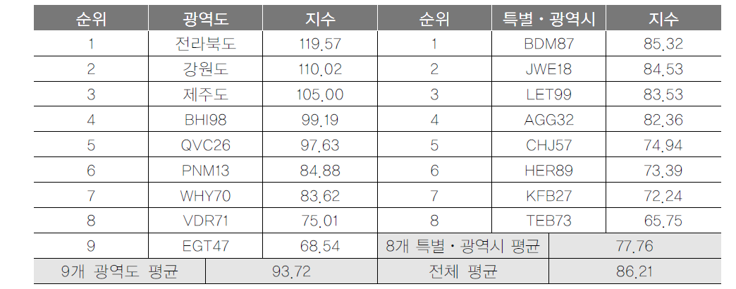 광역지자체 인적역량 항목