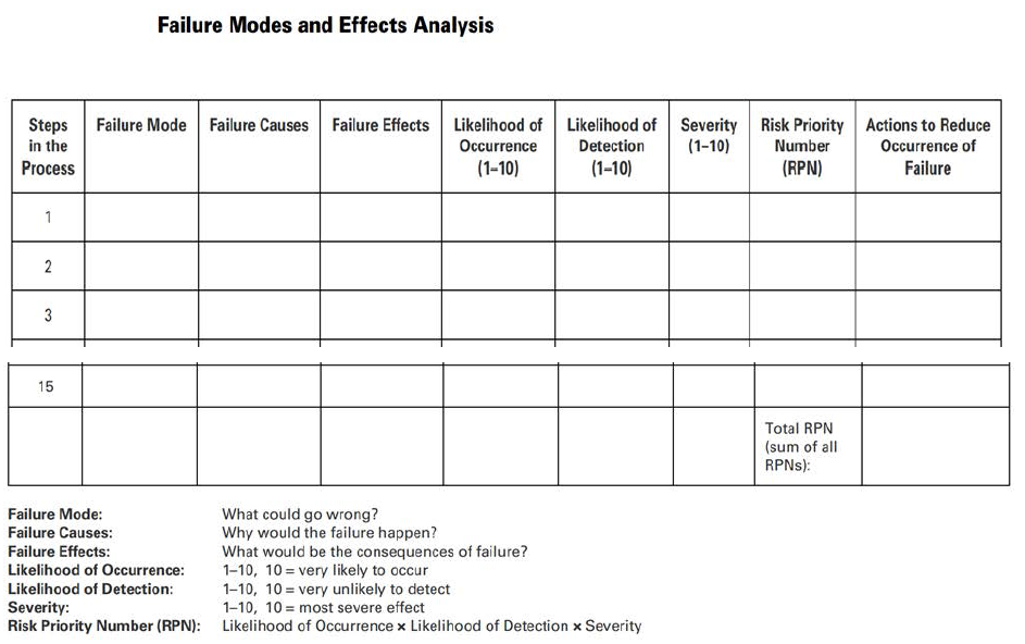 FMEA 평가 양식
