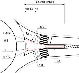 분리교통섬 설계제원