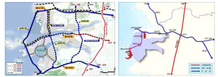 새만금 군산 복선 전철 노선 구상
