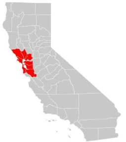 미국 San Francisco Bay Area (색칠 부분)