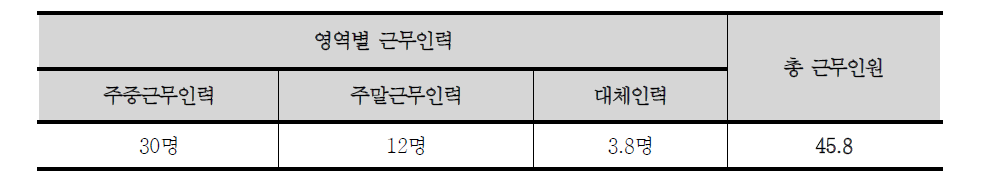 30인 기준 집중돌봄시설 필요인력 총인원