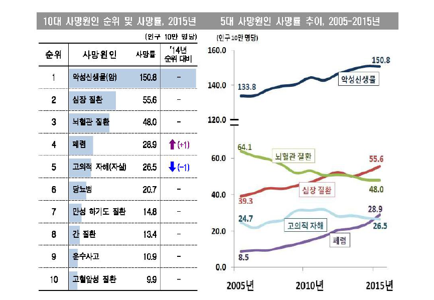 우리나라 10대 사망 원인