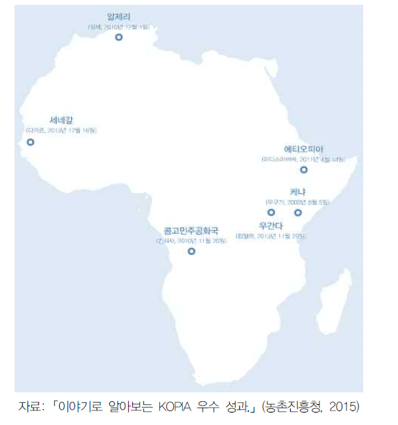 아프리카 KOPIA 센터 분포