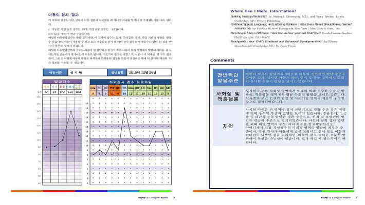 12개월 영유아 발달검사 검사 결과지