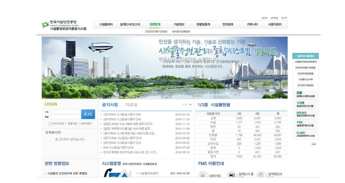 한국시설안전공단의 시설물정보관리종합시스템