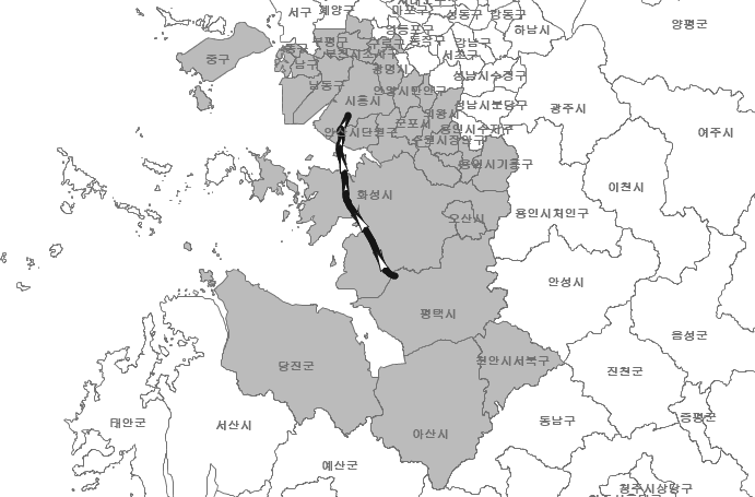 최종 영향권 산정 결과