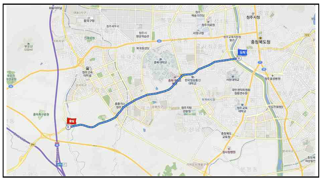 적용성 검토 대상구간 – 지방도 512호선(서부로, 모충로)