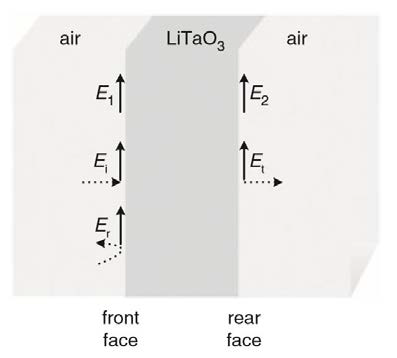 Propagation through a LiTaO3 sheet immersed in air