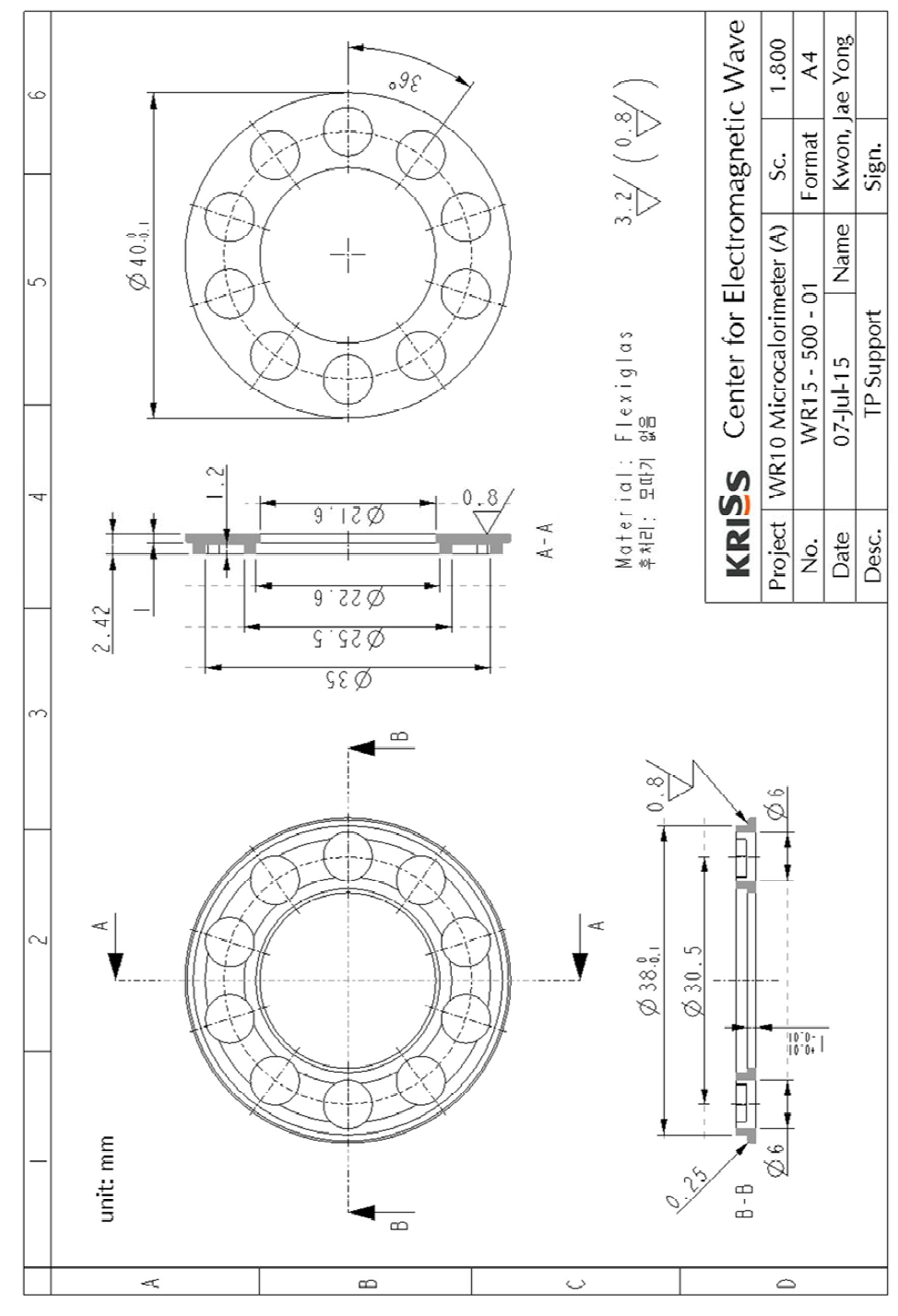 Core part of KRISS V-band waveguide microcalorimeter.