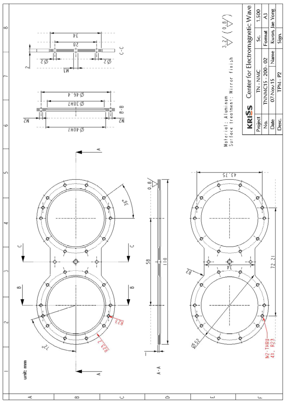 Core part of KRISS V-band waveguide microcalorimeter.