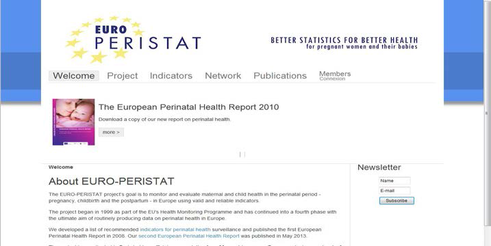 EURO-PERISTAT 홈페이지