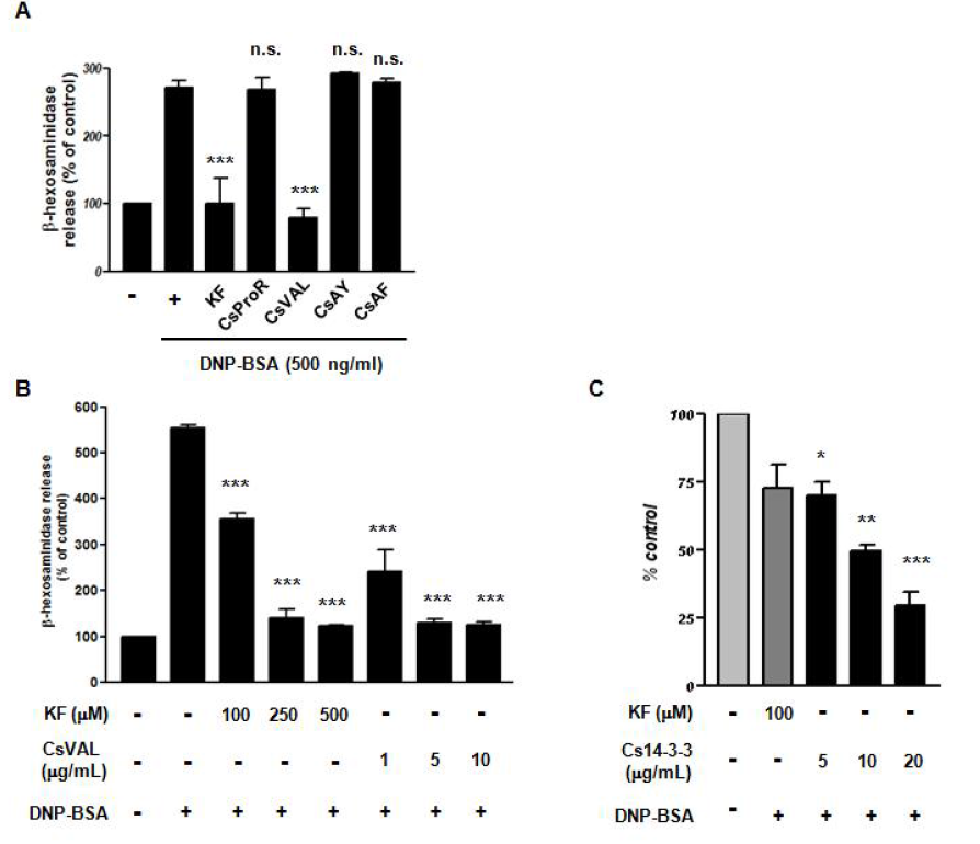 RBL-2H3 mast cell line에서 β-hexosaminindase secrection에 간흡충 유래 합성 peptide의 저해효과